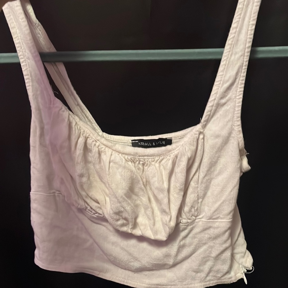 White crop top with fringe top
